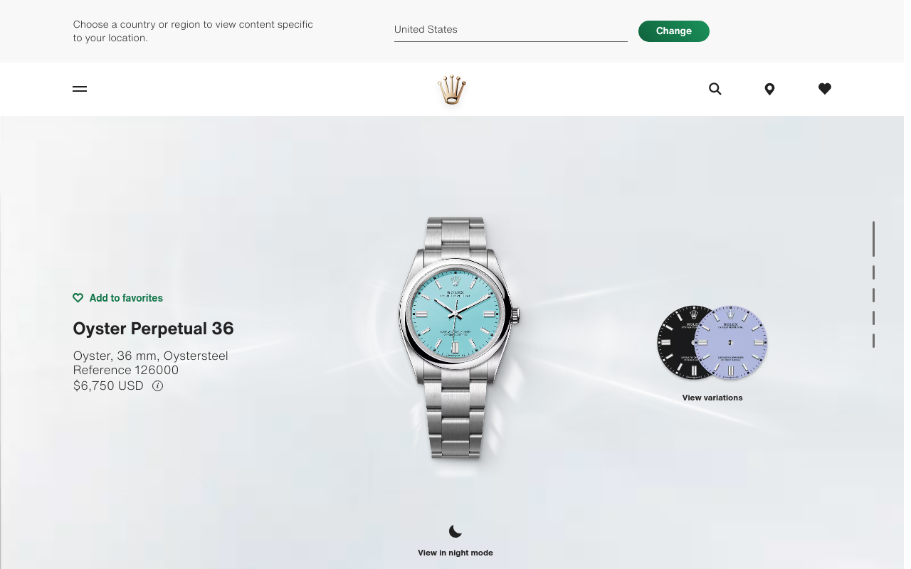 Rolex Oyster Perpetual 36, ref. 126000 (rolex.com US)
